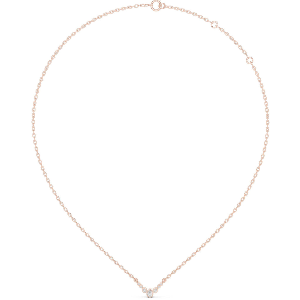 Moissanite Petite Chevron Necklace – 925 Sterling Silver, 18K Gold Vermeil