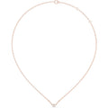 Moissanite Petite Chevron Necklace – 925 Sterling Silver, 18K Gold Vermeil