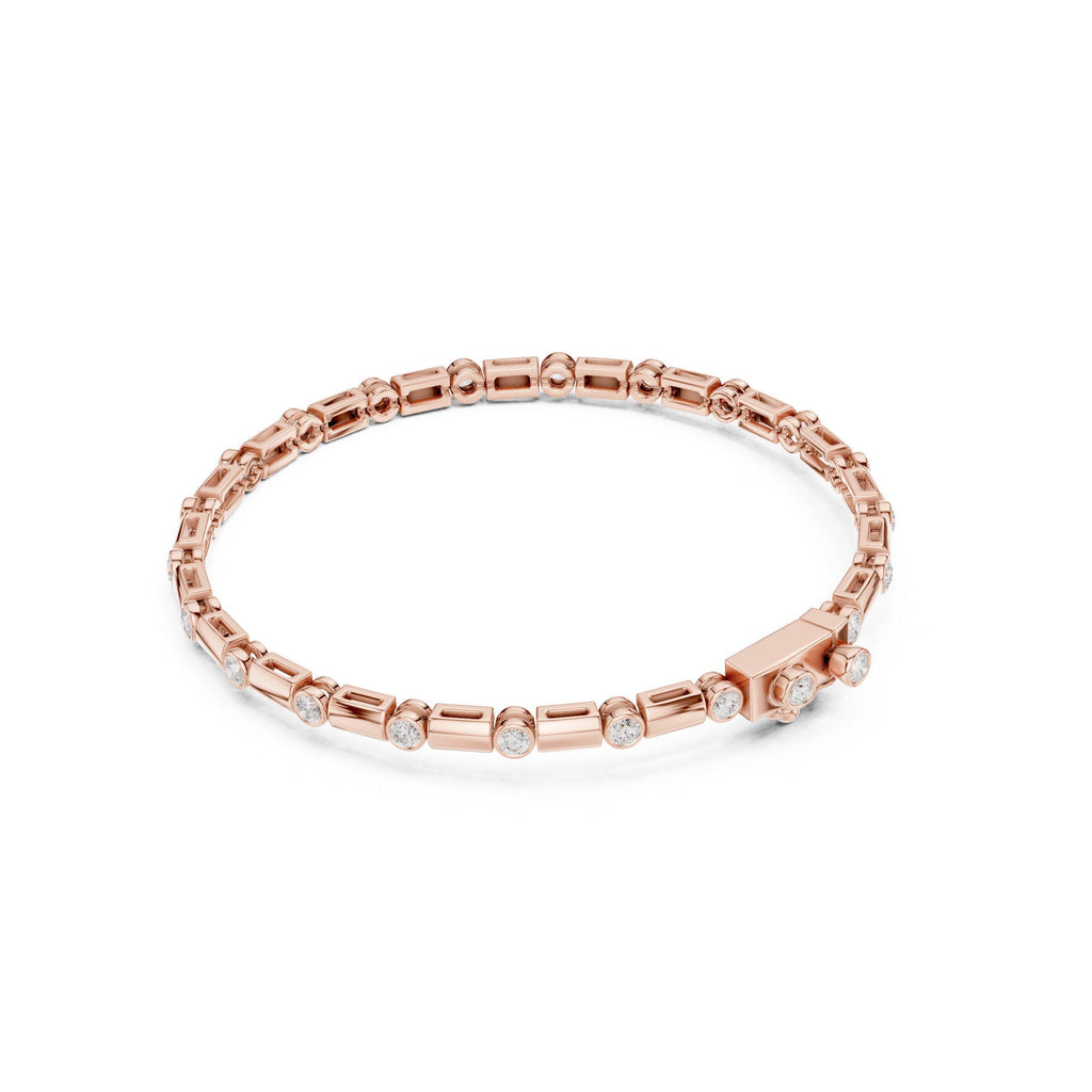 18K Gold Vermeil Men's Moissanite Tennis Bracelet | 925 Silver, High Shine, Luxury Jewelry