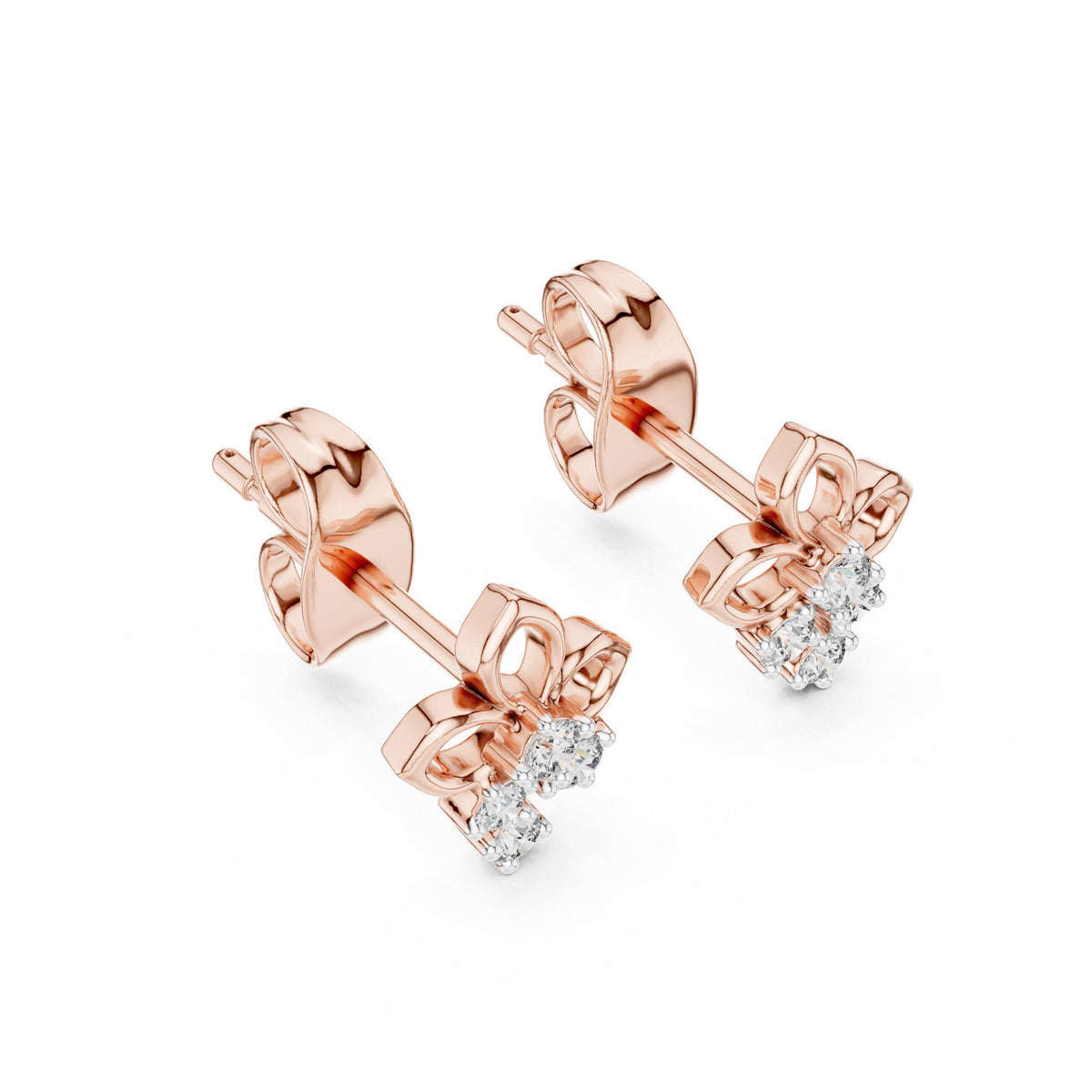 Moissanite Fleur Drop Stud Earrings – 925 Sterling Silver, 18K Gold Vermeil