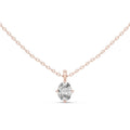 Oval Moissanite Four-Prong Solitaire Necklace – 925 Sterling Silver, 18K Gold Vermeil