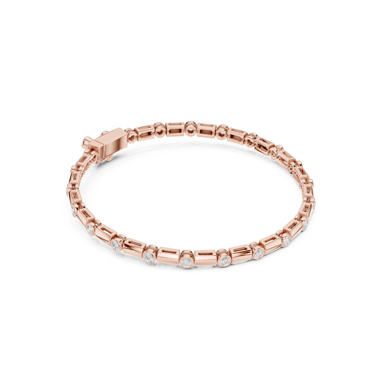 18K Gold Vermeil Men's Moissanite Tennis Bracelet | 925 Silver, High Shine, Luxury Jewelry