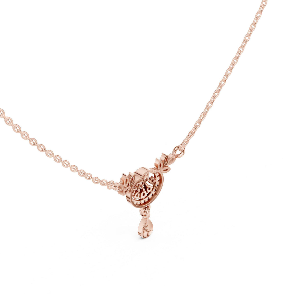 Moissanite Filigree Medallion Drop Necklace – 925 Sterling Silver, 18K Gold Vermeil