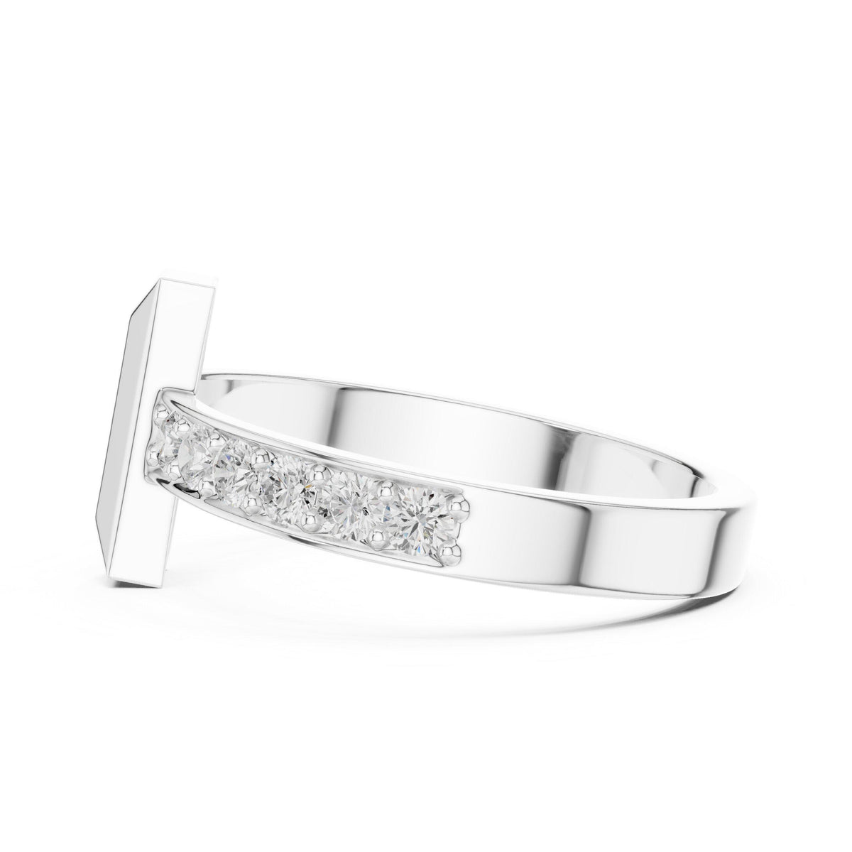 Men's T-Shaped Moissanite Ring – 925 Sterling Silver, 18K Gold Vermeil