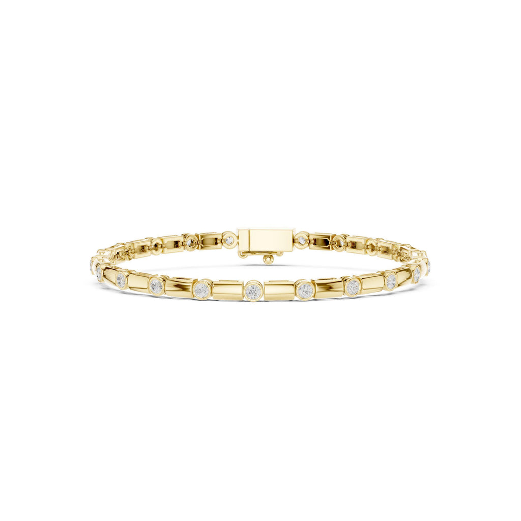 18K Gold Vermeil Men's Moissanite Tennis Bracelet | 925 Silver, High Shine, Luxury Jewelry
