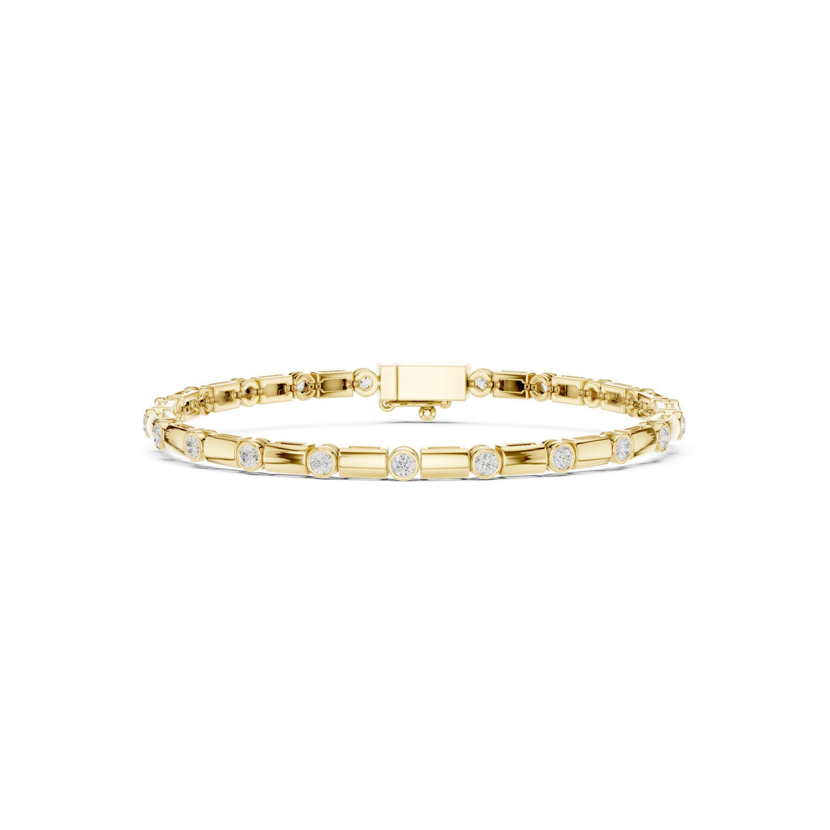 18K Gold Vermeil Men's Moissanite Tennis Bracelet | 925 Silver, High Shine, Luxury Jewelry