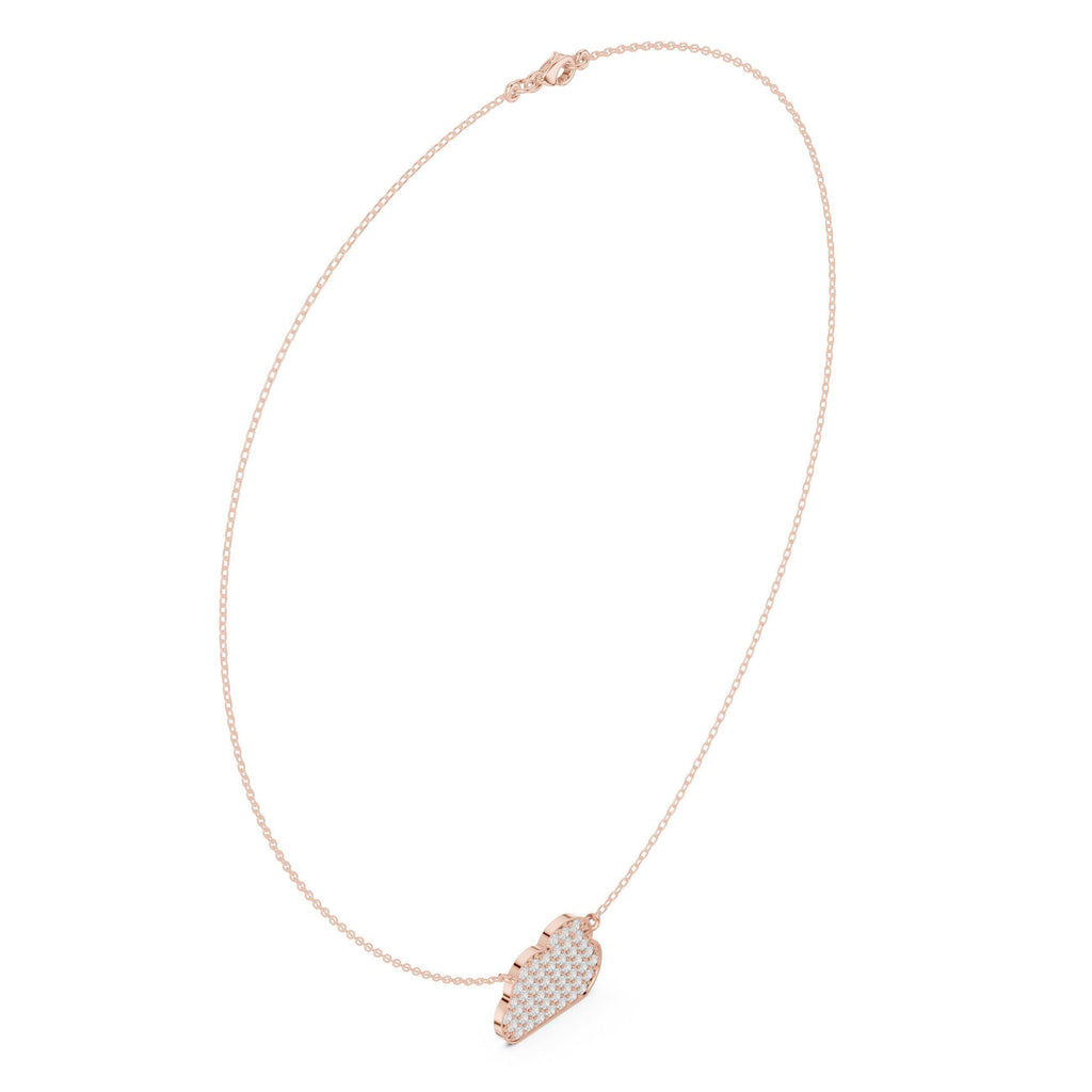 Moissanite Pavé Cloud Necklace – 925 Sterling Silver, 18K Gold Vermeil