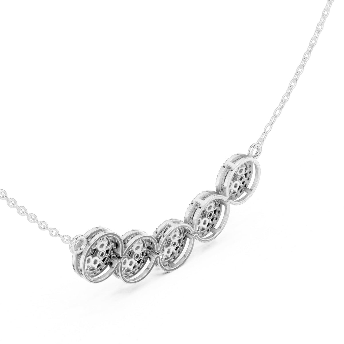 Moissanite Cluster Halo Trio Mangalsutra Necklace – 925 Sterling Silver, 18K Gold Vermeil