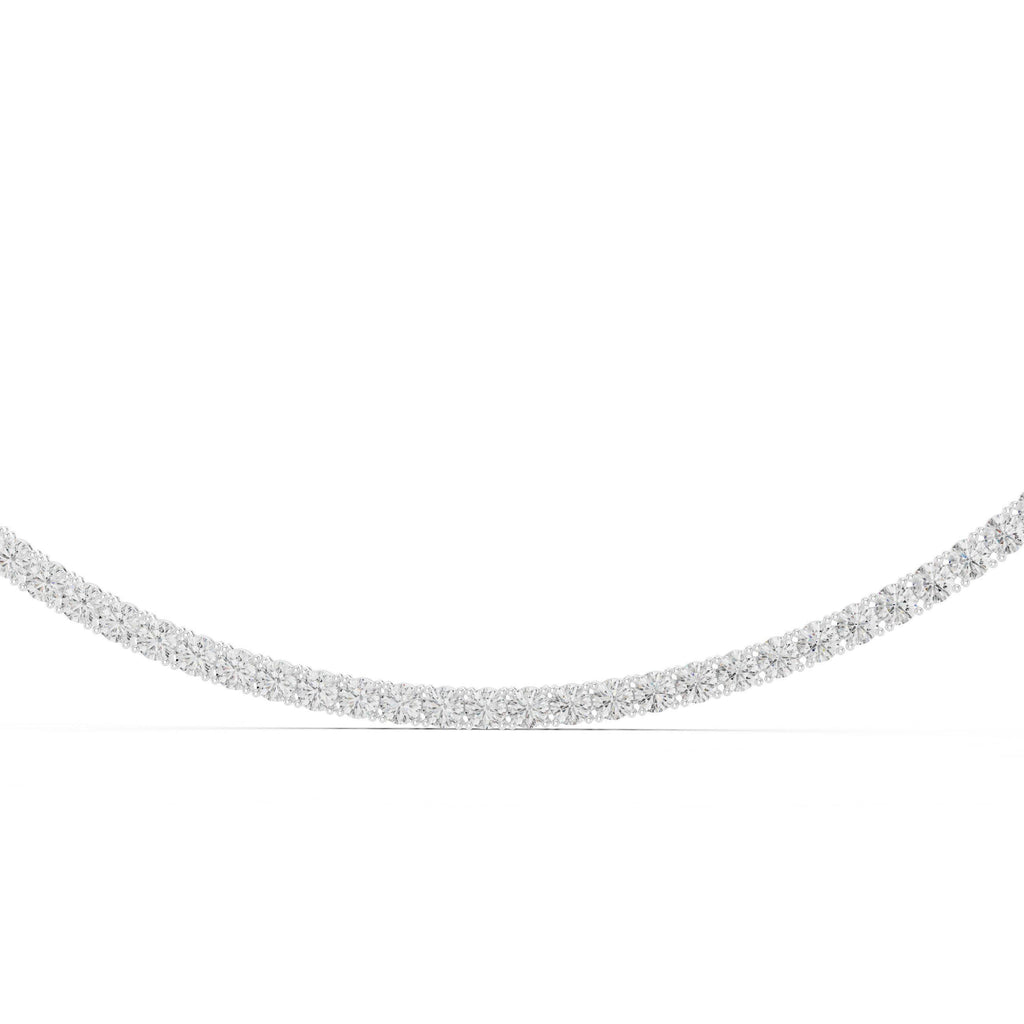 4mm Round Moissanite Tennis Necklace, 16" – 925 Sterling Silver, 18K Rose Gold Vermeil