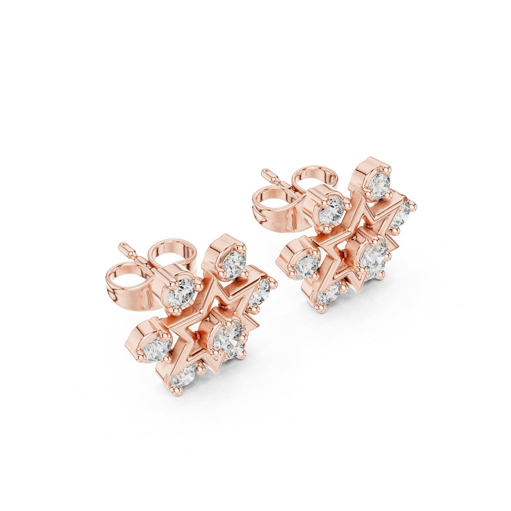 Moissanite Six-Point Star Stud Earrings – 925 Sterling Silver, 18K Gold Vermeil