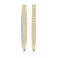 Moissanite Inside-Out Pavé Hoop Earrings – 925 Sterling Silver, 18K Gold Vermeil