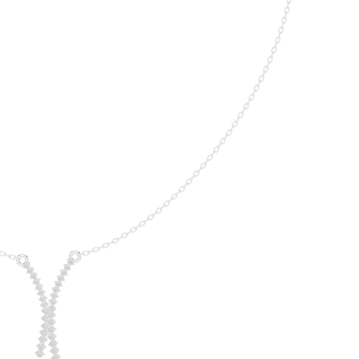 Moissanite Pavé Wishbone Necklace – 925 Sterling Silver, 18K Gold Vermeil