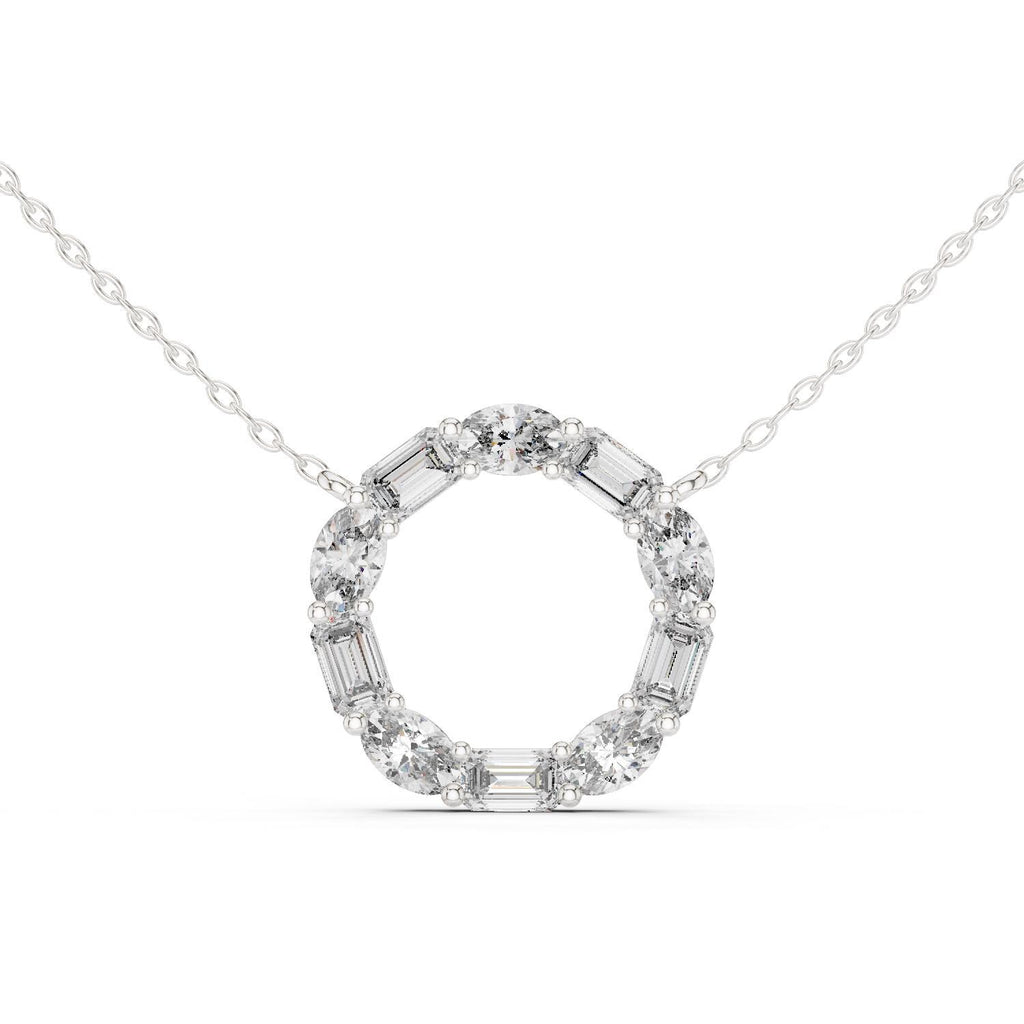 Moissanite Eternity Circle Necklace – 925 Sterling Silver, 18K Gold Vermeil
