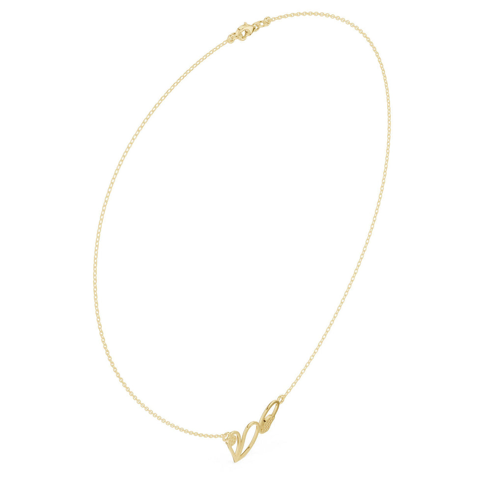 Moissanite Twisted Loop Necklace – 925 Sterling Silver, 18K Gold Vermeil