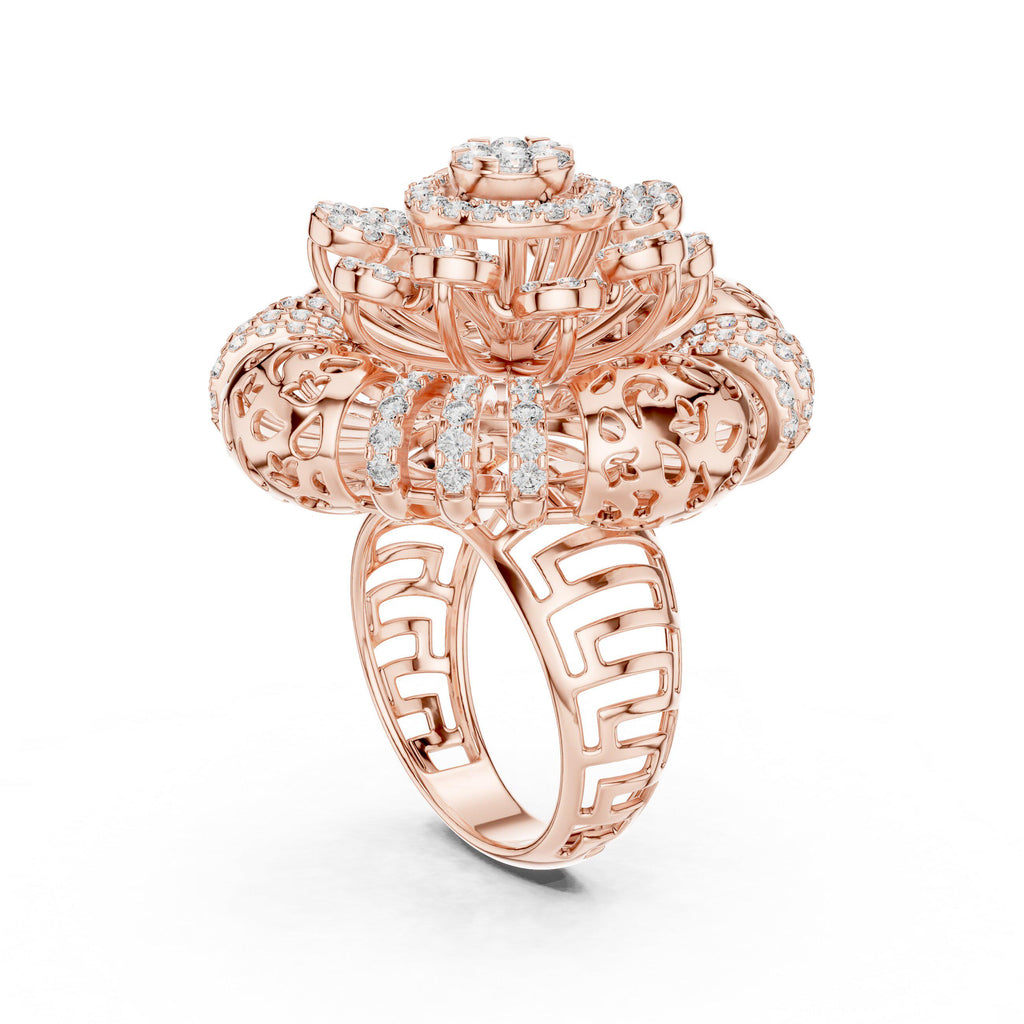 Moissanite Crown Cocktail Ring – 925 Sterling Silver, 18K Gold Vermeil