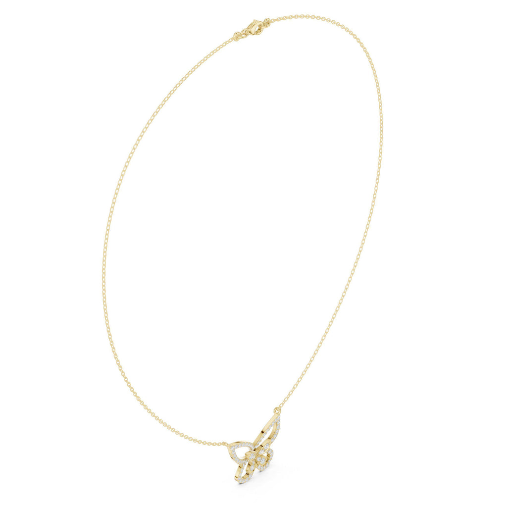 Moissanite Pavé Butterfly Necklace – 925 Sterling Silver, 18K Gold Vermeil