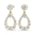 Open Teardrop Moissanite Drop Earrings – 925 Sterling Silver, 18K Gold Vermeil