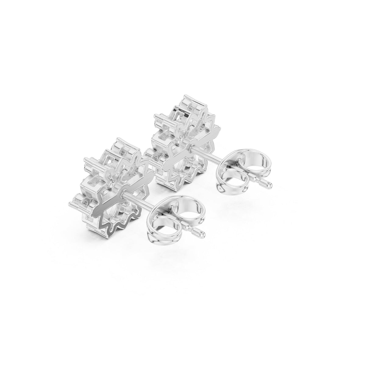 Marquise Moissanite Lotus Stud Earrings – 925 Sterling Silver, 18K Gold Vermeil