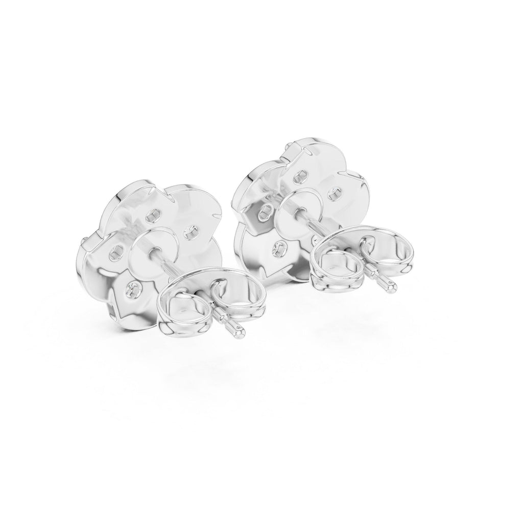 Moissanite Rose Bloom Stud Earrings – 925 Sterling Silver, 18K Gold Vermeil