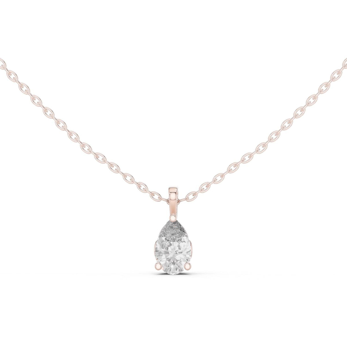 Pear Moissanite Solitaire Pendant Necklace – 925 Sterling Silver, 18K Gold Vermeil