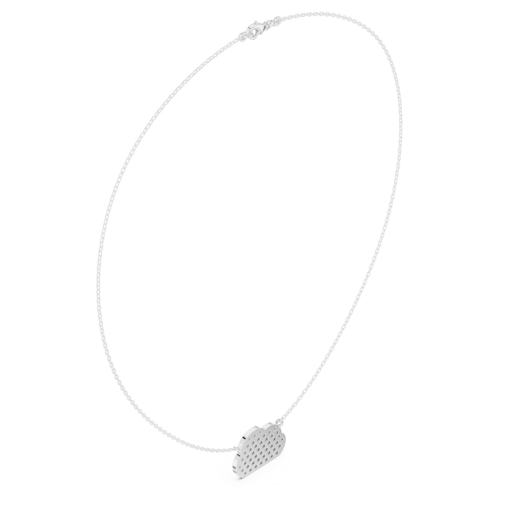Moissanite Pavé Cloud Necklace – 925 Sterling Silver, 18K Gold Vermeil