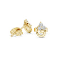 Moissanite Trio Swirl Stud Earrings – 925 Sterling Silver, 18K Gold Vermeil