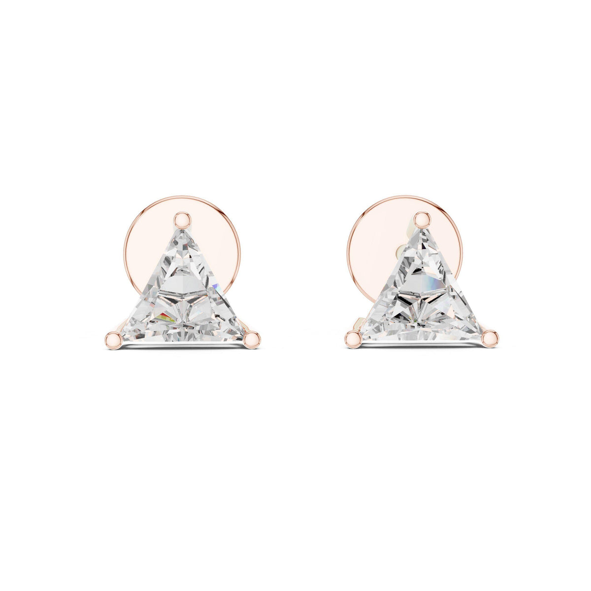 Trillion Moissanite Stud Earrings – 925 Sterling Silver, 18K Gold Vermeil