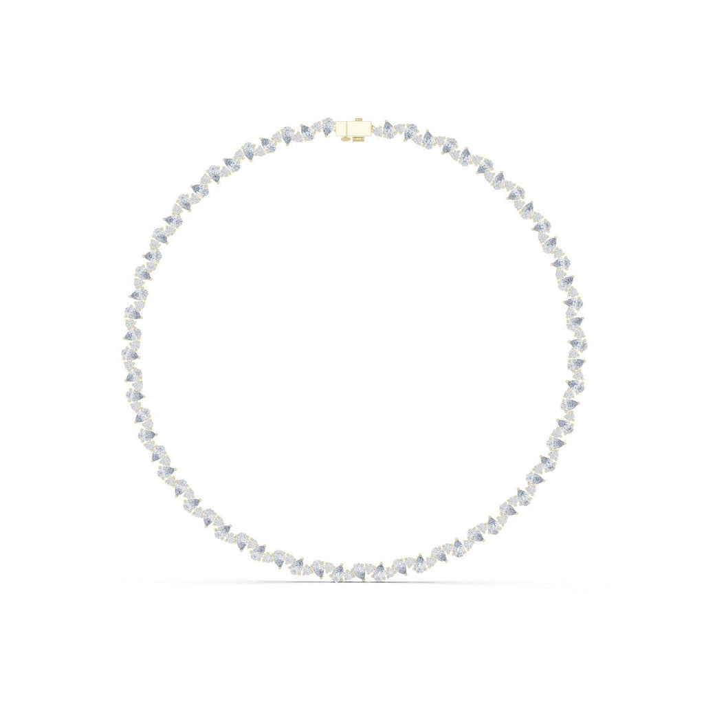 Pear Moissanite Tennis Necklace – 925 Sterling Silver, 18K Gold Vermeil