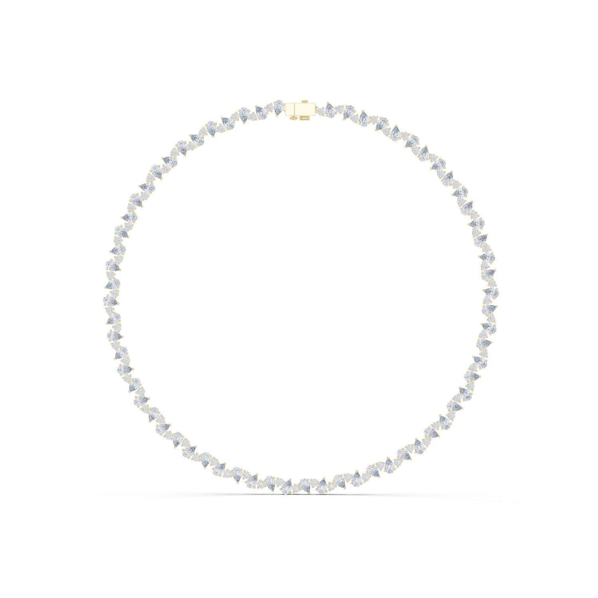 Pear Moissanite Tennis Necklace – 925 Sterling Silver, 18K Gold Vermeil