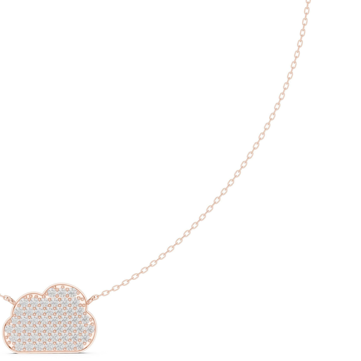 Moissanite Pavé Cloud Necklace – 925 Sterling Silver, 18K Gold Vermeil