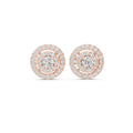 Round Moissanite Double-Halo Stud Earrings – 925 Sterling Silver, 18K Gold Vermeil