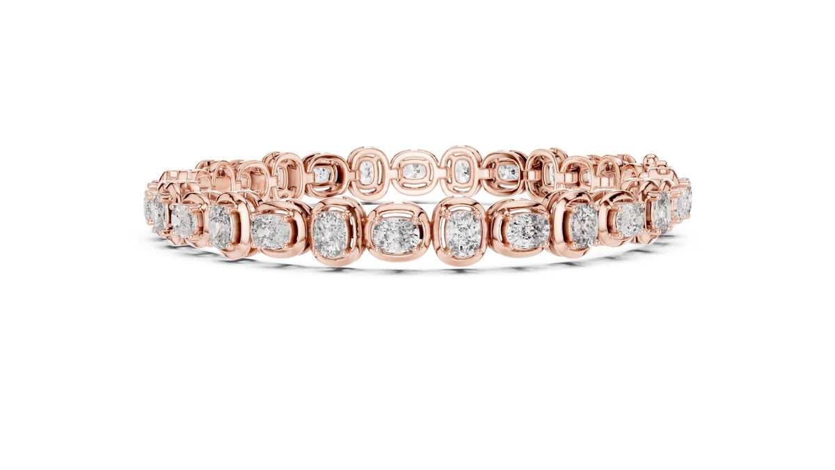 3x4mm Cushion Moissanite Tennis Bracelet – 925 Sterling Silver, 18K Gold Vermeil
