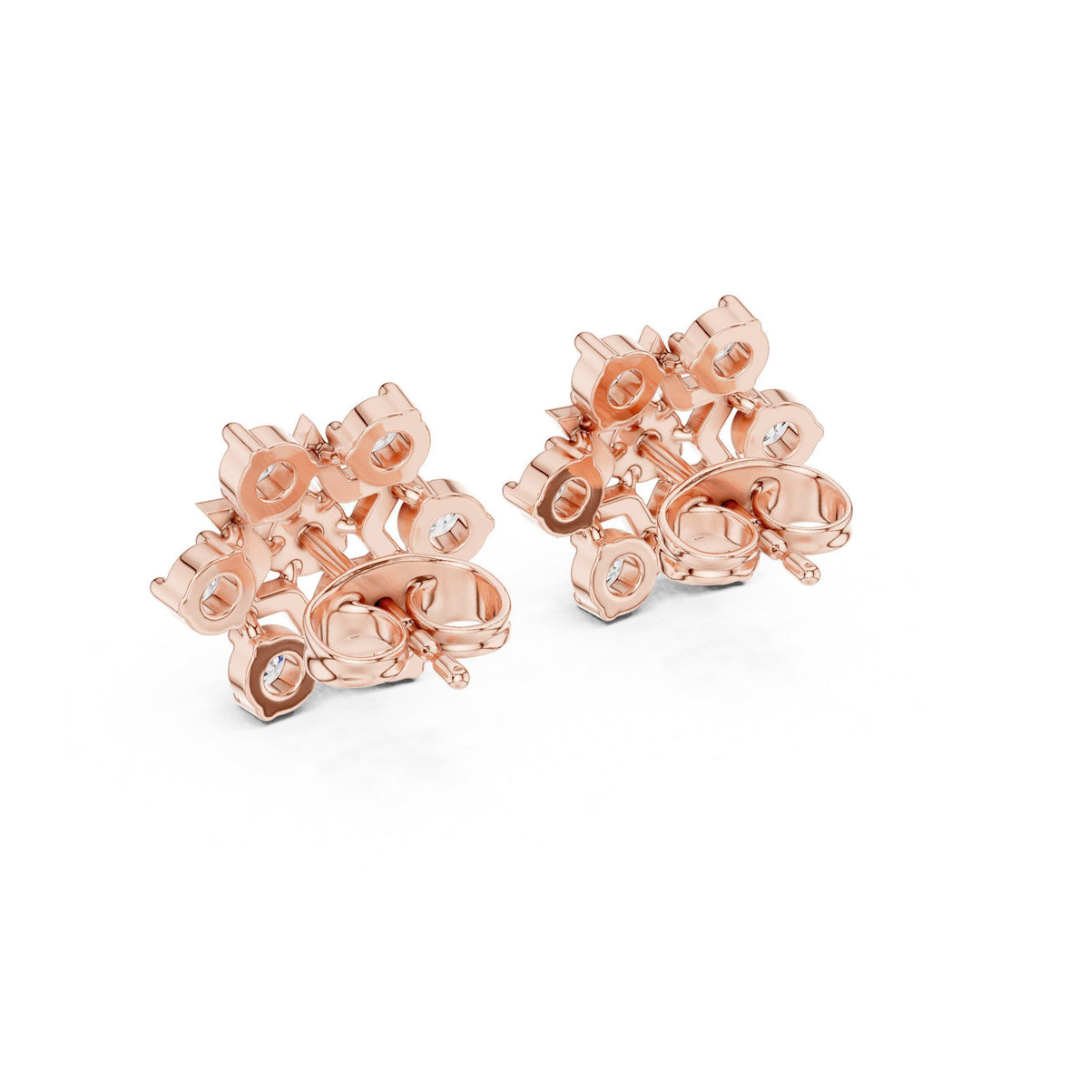 Moissanite Six-Point Star Stud Earrings – 925 Sterling Silver, 18K Gold Vermeil