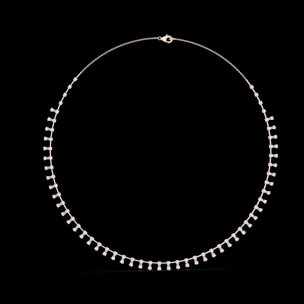 Moissanite Necklace – 925 Sterling Silver, 18K White Gold Vermeil