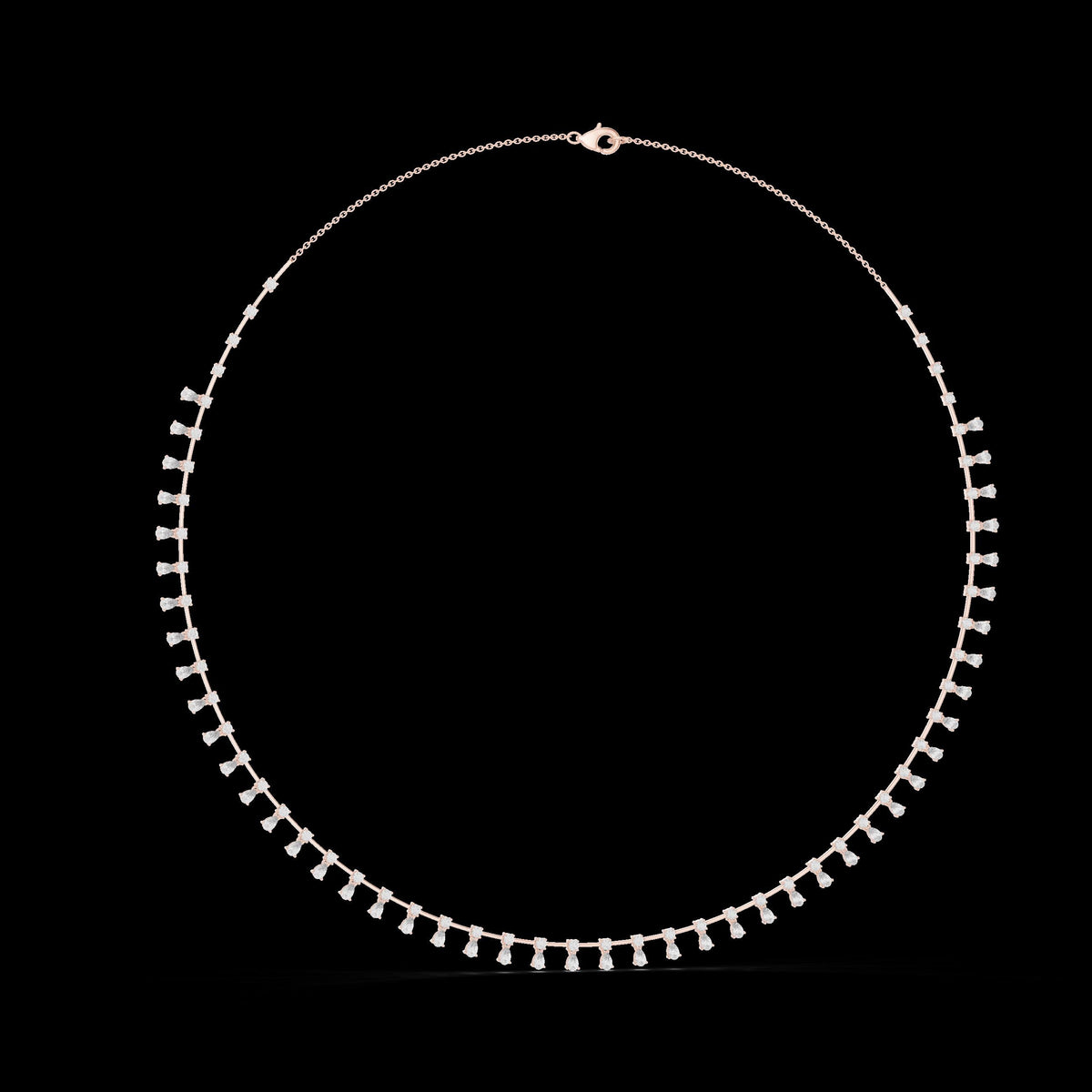 Moissanite Necklace – 925 Sterling Silver, 18K White Gold Vermeil
