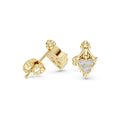 Moissanite Ornate Drop Stud Earrings – 925 Sterling Silver, 18K Gold Vermeil