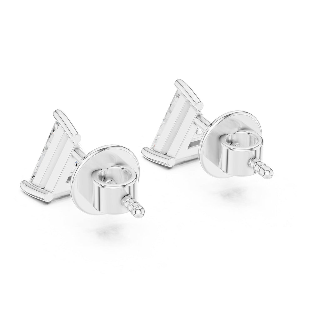 Trillion Moissanite Stud Earrings – 925 Sterling Silver, 18K Gold Vermeil