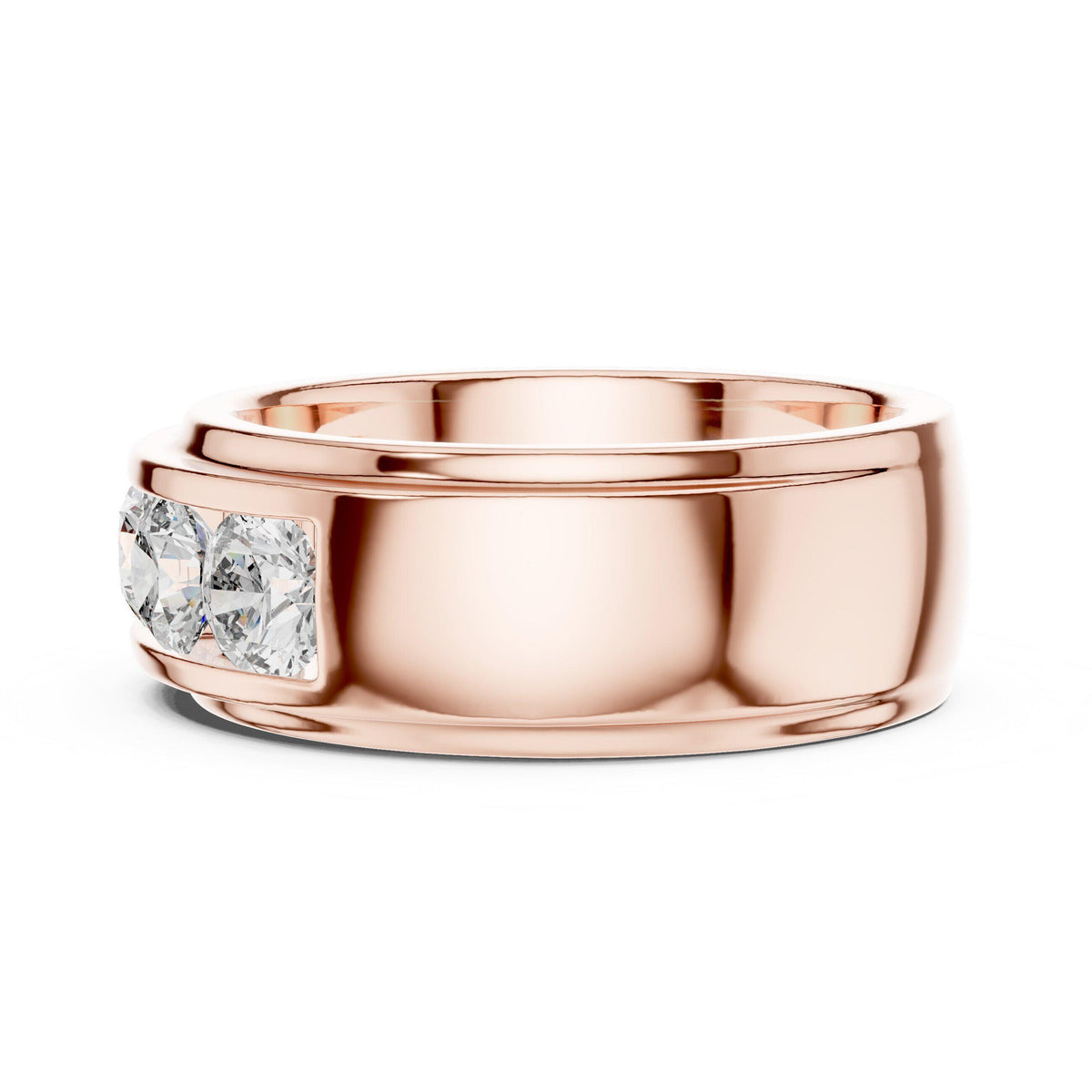Wide Channel-Set Moissanite Band – 925 Sterling Silver, 18K Gold Vermeil