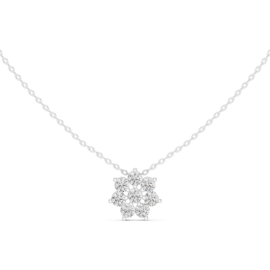 Moissanite Flower Cluster Mangalsutra Pendant – 925 Sterling Silver, 18K Gold Vermeil