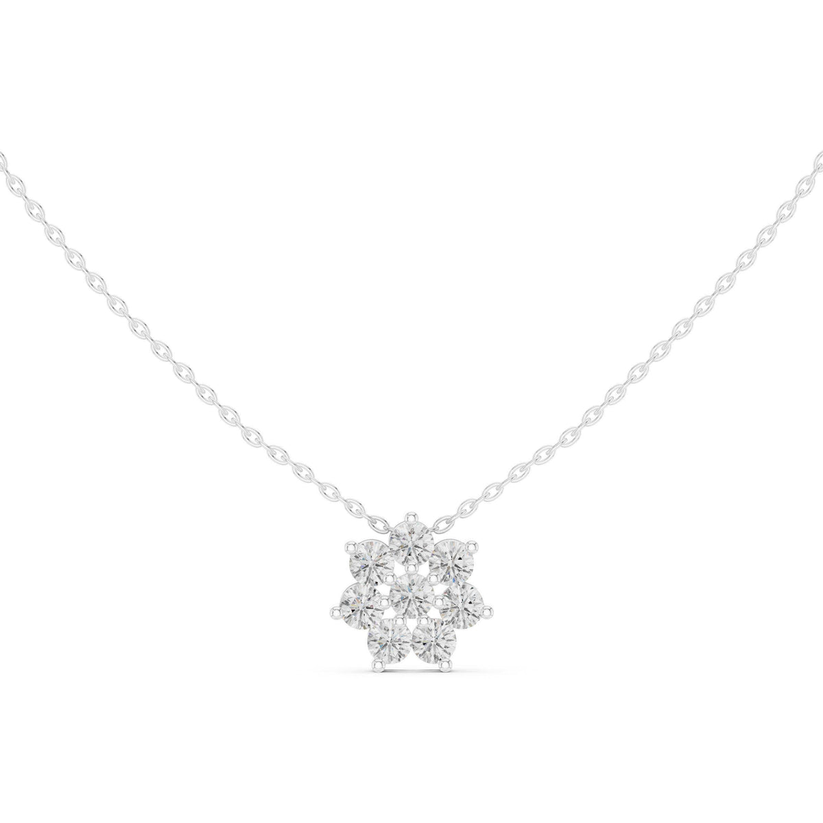 Moissanite Flower Cluster Mangalsutra Pendant – 925 Sterling Silver, 18K Gold Vermeil