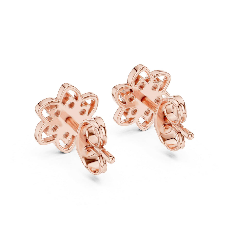 Moissanite Open Flower Cluster Stud Earrings – 925 Sterling Silver, 18K Gold Vermeil