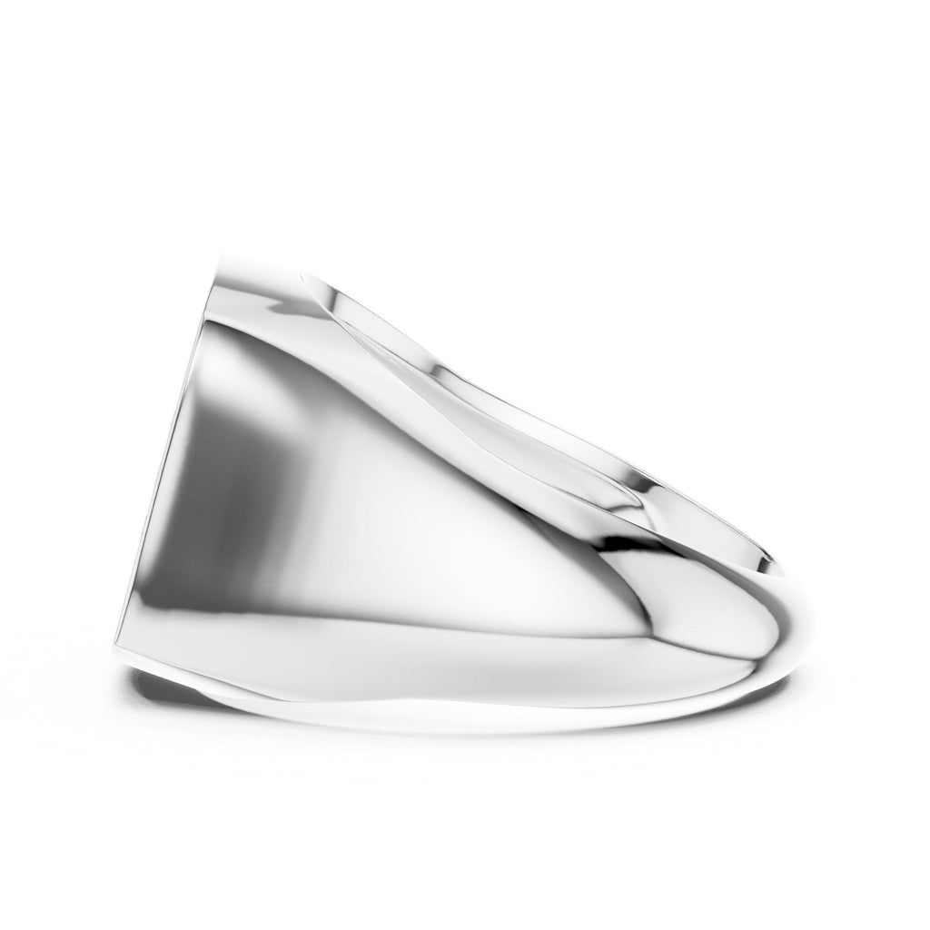 Men's Cushion-Shaped Pavé Moissanite Signet Ring – 925 Sterling Silver, 18K Gold Vermeil