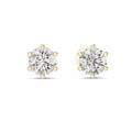5.2mm Round Moissanite Six-Prong Stud Earrings – 925 Sterling Silver, 18K Gold Vermeil