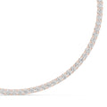 4mm Round Moissanite Tennis Necklace – 925 Sterling Silver, 18K Gold Vermeil