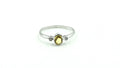 Bezel-Set Yellow Sapphire & Diamond Ring – 925 Sterling Silver, 18K White Gold Vermeil