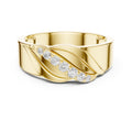 Men's Diagonal Pavé Moissanite Band – 925 Sterling Silver, 18K Gold Vermeil
