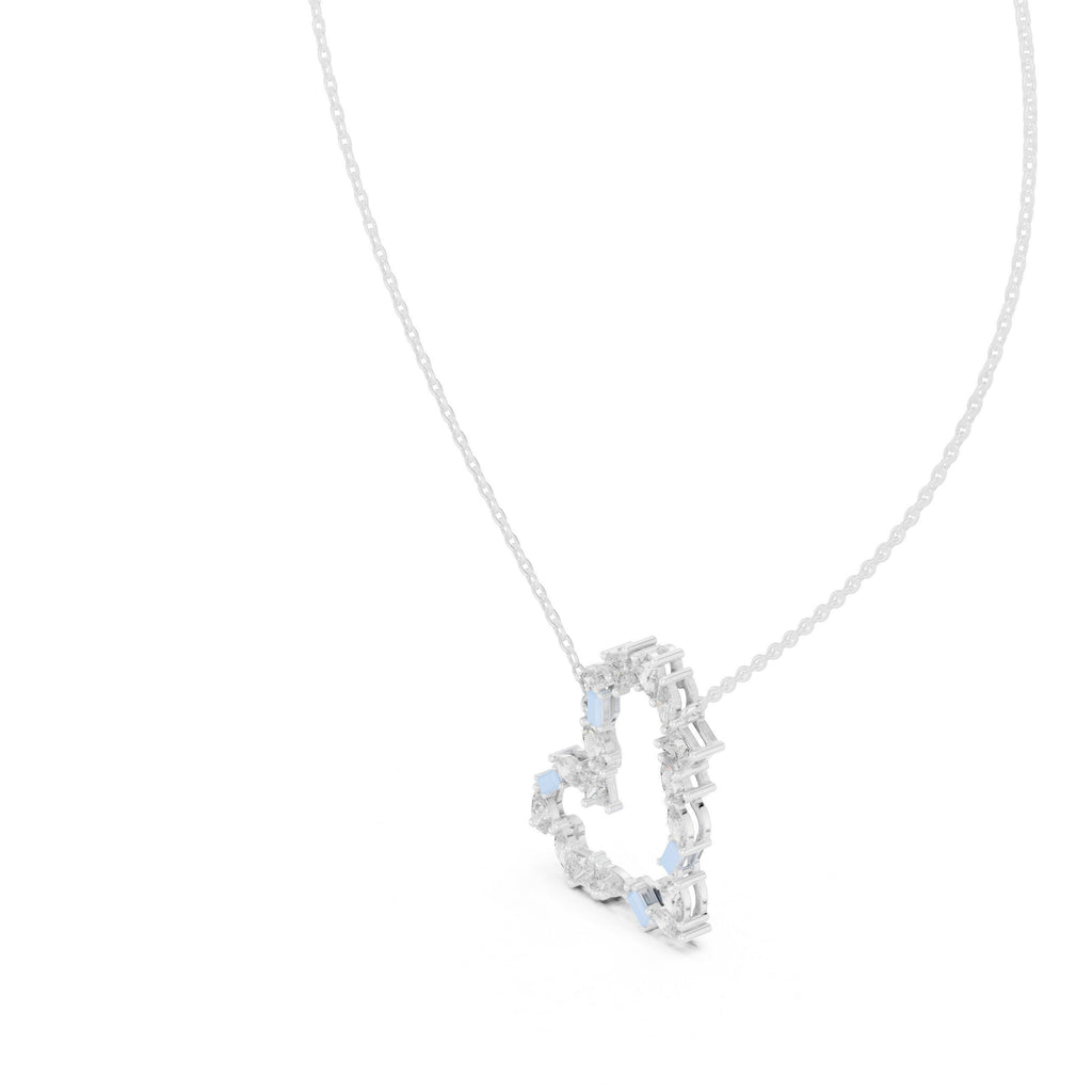 Pear & Baguette Moissanite V Necklace – 925 Sterling Silver, 18K Gold Vermeil