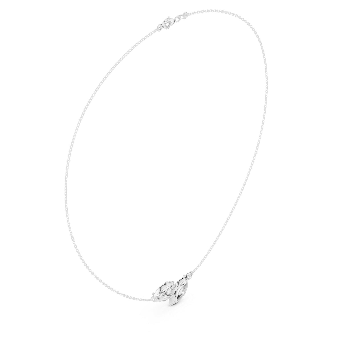 Pear & Marquise Moissanite Leaf Necklace – 925 Sterling Silver, 18K Gold Vermeil