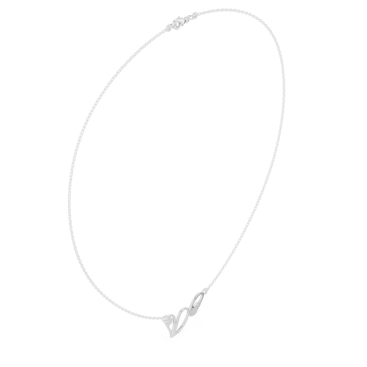 Moissanite Twisted Loop Necklace – 925 Sterling Silver, 18K Gold Vermeil