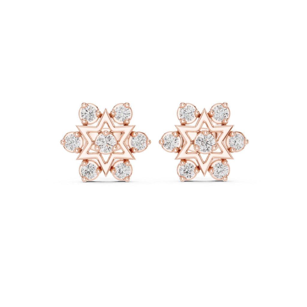 Moissanite Six-Point Star Stud Earrings – 925 Sterling Silver, 18K Gold Vermeil
